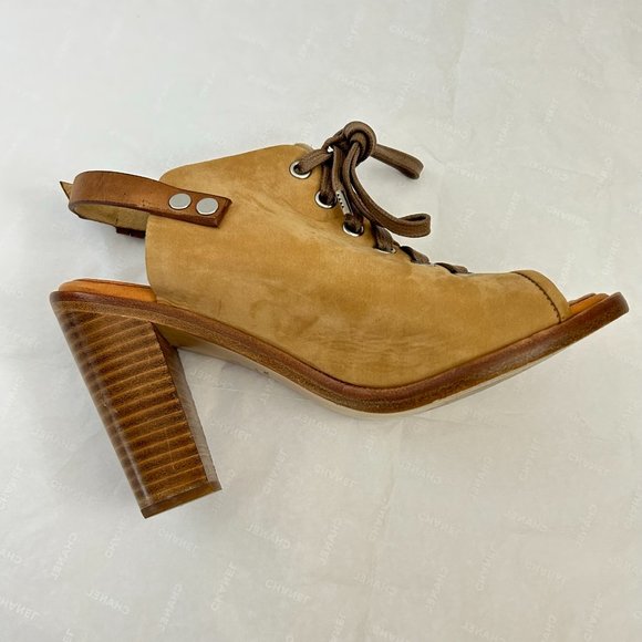 Rag & Bone Trafford Suede Peep-Toe 4" Heels Booties Sz 37.5 or US 7          - 1 - Picture 7 of 11